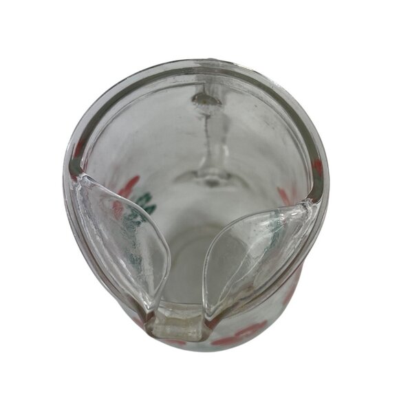 Vintage Glass Pitcher With Floral Pattern - Picture 9 of 11